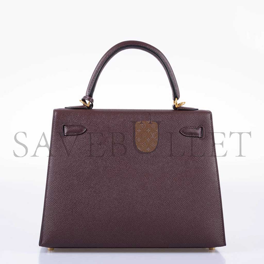 H**mes master kelly 25 sellier rouge epsom with gold hardware (25*17*7cm)